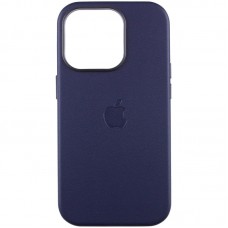 Шкіряний чохол Leather Case (AAA) with MagSafe and Animation для Apple iPhone 14 Pro (6.1")  Ink - 00000057154_20