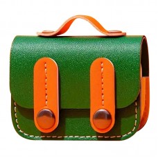 Шкіряний футляр Briefcase для навушників AirPods Pro 2 / Pro  Green / Orange - 00000075484_4