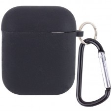 Силіконовий футляр з мікрофіброю для навушників Airpods 1/2  Чорний / Black - 00000039442_1