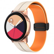Силіконовий ремінець Classy для Smart Watch 20mm  White / Orange - 00000068677_3