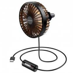 Вентилятор автомобільний Borofone DBF11 three speed (USB-A)  Black - 00000086716_1