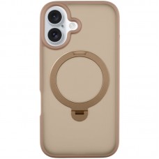 TPU+PC чехол Metal Buttons with MagSafe Colorful HQ Ring для Apple iPhone 16 (6.1")  Rose Gold - 00000072987_7