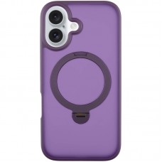 TPU+PC чехол Metal Buttons with MagSafe Colorful HQ Ring для Apple iPhone 16 (6.1")  Purple - 00000072987_4