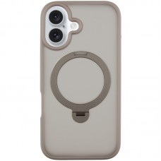 TPU+PC чехол Metal Buttons with MagSafe Colorful HQ Ring для Apple iPhone 16 (6.1")  Grey - 00000072987_3