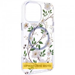 TPU+PC чохол Clear Garden with MagSafe для Apple iPhone 17 (6.3")  White Gardenia - 00000080896_4