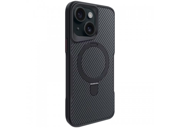 TPU+PC чохол Metal Buttons with MagSafe Carbon Ring для Apple iPhone 15 (6.1