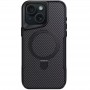 TPU+PC чохол Metal Buttons with MagSafe Carbon Ring для Apple iPhone 15 (6.1