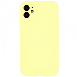 Чохол Silicone Case Full Camera Protective (AA) NO LOGO для Apple iPhone 12 (6.1")  Жовтий / Mellow Yellow - 00000070224_19
