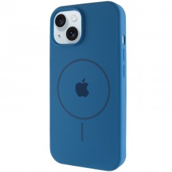 Чохол Silicone Case Full Protective (AA) with MagSafe для Apple iPhone 15 (6.1")  Синій / Denim Blue - 00000076434_24