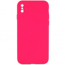 Чохол Silicone Case Square Full Camera Protective (AA) NOLOGO для Apple iPhone XS Max (6.5")  Рожевий / Barbie pink - 00000072152_17