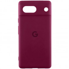 Чохол Silicone Cover Lakshmi Full Camera (AAA) with Logo для Google Pixel 7a  Бордовий / Plum - 00000072122_1