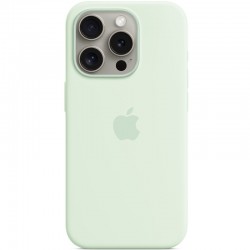 Чохол Silicone case (AAA) with Magsafe and Animation для Apple iPhone 15 Pro (6.1")  М'ятний / Soft Mint - 00000067533_10