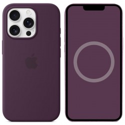 Чохол Silicone case (AAA) with Magsafe and Animation для Apple iPhone 16 Pro Max (6.9")  Plum - 00000074447_4