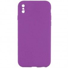 Чохол Silicone Case Square Full Camera Protective (AA) NOLOGO для Apple iPhone XS Max (6.5")  Фіолетовий / Grape - 00000072152_25