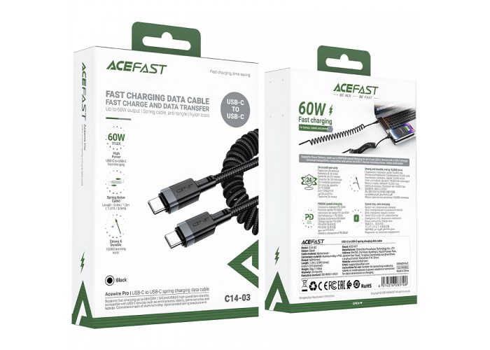 Дата кабель Acefast C14-03 Type-C to Type-C 60W (1.2m)