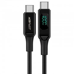 Дата кабель Acefast C6-03 USB-C to USB-C 100W zinc alloy digital display braided (2m)  Black - 00000065909_1