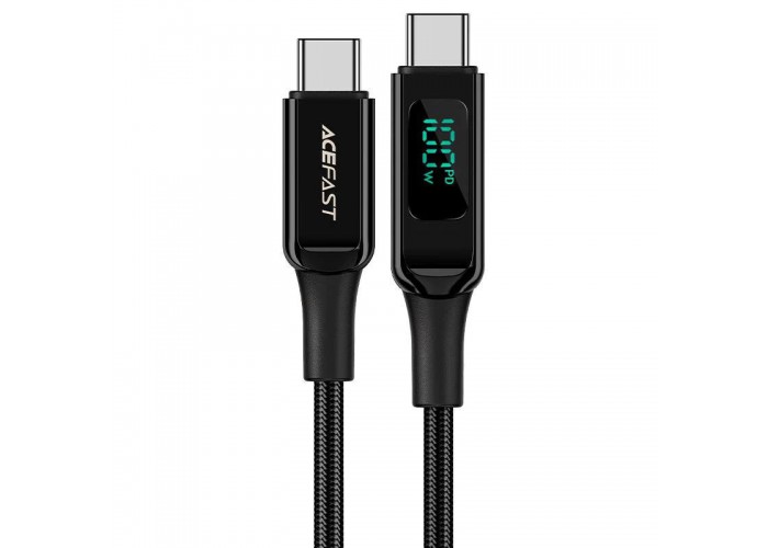 Дата кабель Acefast C6-03 USB-C to USB-C 100W zinc alloy digital display braided (2m)