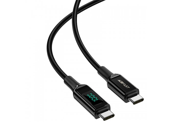 Дата кабель Acefast C6-03 USB-C to USB-C 100W zinc alloy digital display braided (2m)