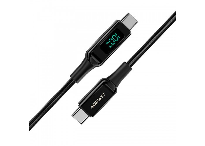 Дата кабель Acefast C6-03 USB-C to USB-C 100W zinc alloy digital display braided (2m)