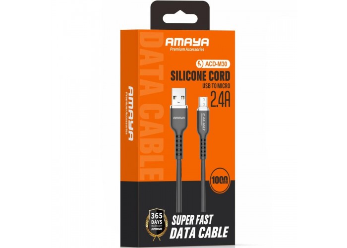 Дата кабель Amaya M30 USB to MicroUSB 2.4A (1m)