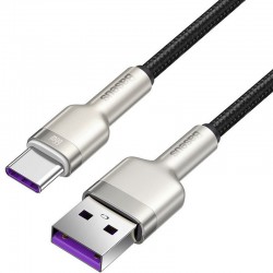 Дата кабель Baseus Cafule Metal Data USB to Type-C 66W (0.25m) (CAKF00000)  Black - 00000071620_1