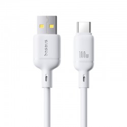Дата кабель Baseus Silky Series OS Fast Charging USB to Type-C 100W (2m) (P10377703)  Moon White - 00000076493_2