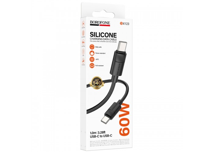 Дата кабель Borofone BX123 Leya Type-C to Type-C 60W (1m)