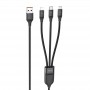 Дата кабель Hoco U104 Ultra 6A 3in1 Lightning-MicroUSB-Type-C (1.2m)