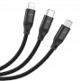 Дата кабель Hoco U104 Ultra 6A 3in1 Lightning-MicroUSB-Type-C (1.2m)