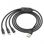 Дата кабель Hoco U104 Ultra 6A 3in1 Lightning-MicroUSB-Type-C (1.2m)