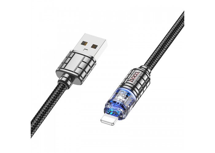 Дата кабель Hoco U122 Lantern Transparent Discovery Edition USB to Lightning (1.2m)