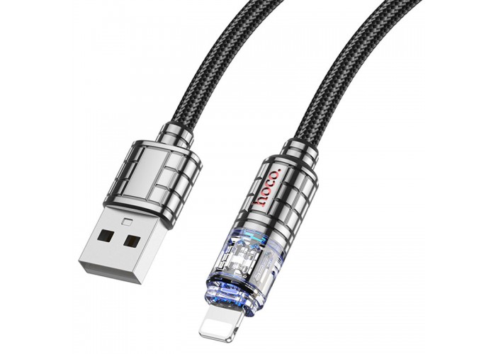 Дата кабель Hoco U122 Lantern Transparent Discovery Edition USB to Lightning (1.2m)