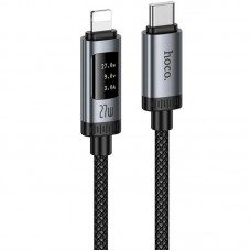 Дата кабель Hoco U148 Lord with display Type-C to Lightning 27W (1.2m)  Black - 00000081848_1