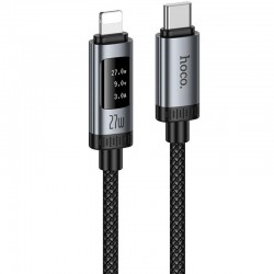 Дата кабель Hoco U148 Lord with display Type-C to Lightning 27W (1.2m)  Black - 00000081848_1