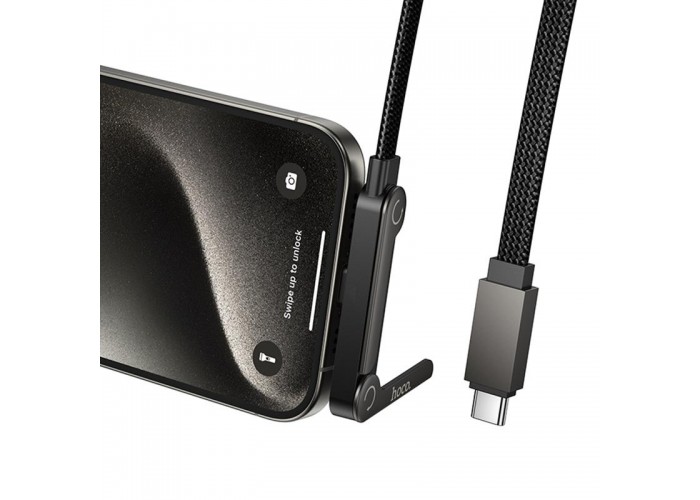 Дата кабель Hoco U150 Exquisite side plug and stand Type-C to Type-C 60W (1.2m)