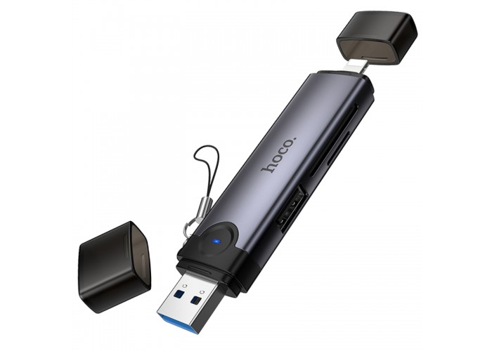Картридер Hoco HB56A Victory 5in1 Lightning/USB2.0 to SD/TF3.0 + USB 2.0