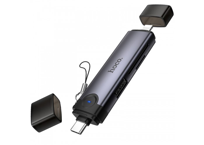 Картридер Hoco HB56B Victory 5in1 Type-C/Lightning to SD/TF3.0 + USB 2.0