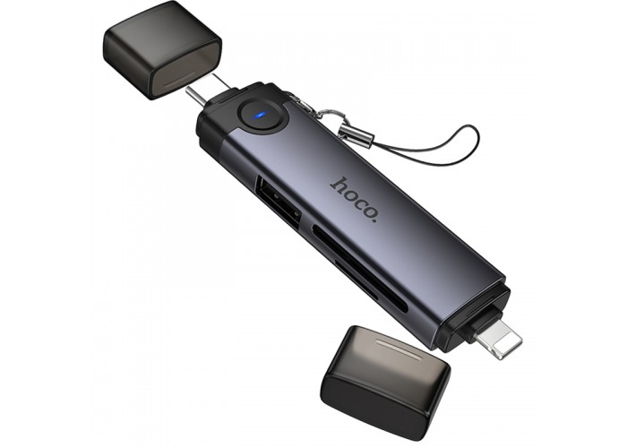 Картридер Hoco HB56B Victory 5in1 Type-C/Lightning to SD/TF3.0 + USB 2.0