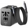 Мережевий універсальний перехідник WIWU UA013 20W GaN + 1USB-A/2C with retractable cable Type-C