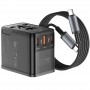 Мережевий універсальний перехідник WIWU UA013 20W GaN + 1USB-A/2C with retractable cable Type-C
