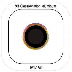 Захисне скло Metal Classic на камеру (у упак.) для Apple iPhone 17 Air (6.5")  Бузковий / Rainbow - 00000080472_3
