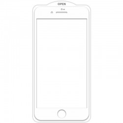 Захисне скло SKLO 5D (тех.пак) для Apple iPhone 7 plus / 8 plus (5.5")  Білий / Біла підкладка - 00000039542_1