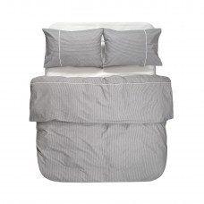 Постільна білизна Lotus Home - Premium Percale Stripe антрацит сімейний