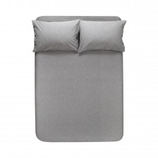 Простирадло з наволочками Lotus Home Washed Cotton - Antracite 260x280