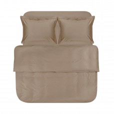 Постільна білизна сатин premium Lotus Home - Dakota Modern кавовий полуторний