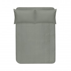 Простирадло з наволочками сатин premium Lotus Home - Leona хакі 240x260