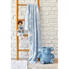 Дитяче покривало піке Karaca Home - Baby star mavi синій 80x120