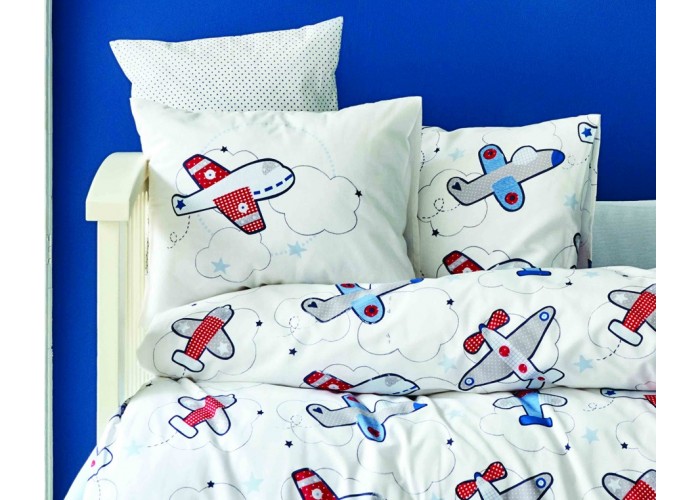 Дитячий набір в ліжечко для немовлят Karaca Home - Airship mavi блакитний (10 предметів)