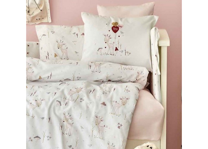 Дитячий набір в ліжечко для немовлят Karaca Home - Doe pembe рожевий (10 предметів)
