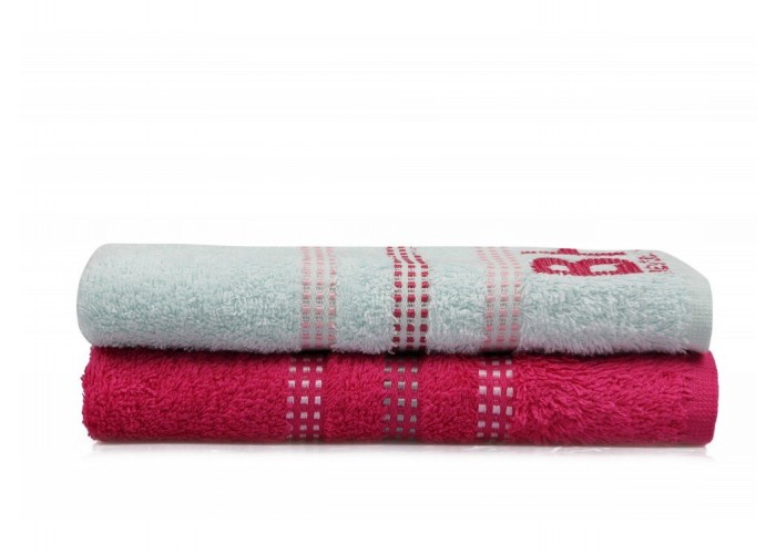 Набір рушників Beverly Hills Polo Club - 355BHP1266 Botanik Mint, Fuchsia 50x90